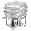 MegaChef 5.8 Quart Stainless Steel Oval Professional Chafing Dish/Food Warmer/Buffet Server Serving Dish - 3 of 4