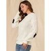 Allegra K Women's Pullover Drop Shoulder Elbow Patch Pullover Loose Sweater - image 2 of 4