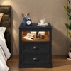 GlasFlength Nightstands Stylish and Functional Bedroom Storage with Ample Drawers and Shelves, Modern Design Style, Black,19.68”*15.74”*23.63" - 4 of 4