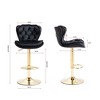 CAVINAS Set of 2 Velvet Bar Stools,Adjustable Counter Stools with Chrome Footrest & Golden Metal Base,Bar Chairs for Home Pub & Kitchen Island - 4 of 4