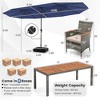 Costway 11 PCS Patio Dining Set with 15 ft Double-Sided Patio Umbrella 8 Armchairs Blue/Beige/Orange/Wine - 3 of 4