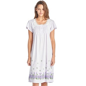 Casual Nights Women's Flowery Short Sleeve Nightgown - 1 of 4