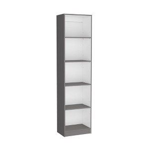 OUTSUPPLY Compact 5-Shelf Bookshelf for Small Rooms, Hallways & Apartments, Sturdy Manufactured Wood Bookcase - 1 of 4