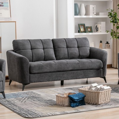 Callie 79" Gray Woven Polyester Sofa