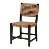 bali & pari Alise Modern Bohemian Dark Brown Mahogany Wood and Seagrass Dining Chair - 2 of 4