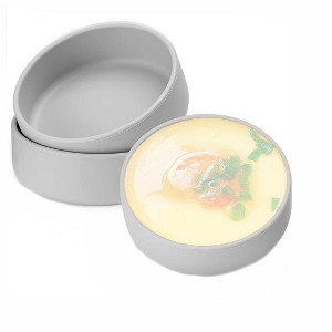 Itopfox Silicone Microwave Egg Cooker, 3 Pack Air Fryer Egg Molds, Individual Egg Cups for Sandwiches Breakfast - Grey - 1 of 4