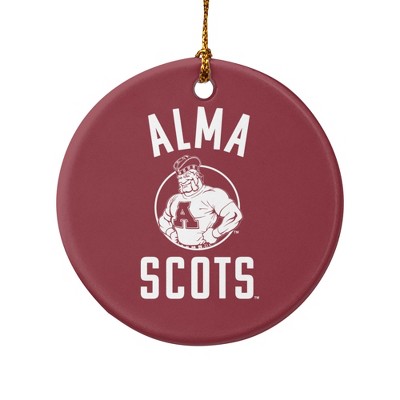 Alma College Scots Logo Porcelain Holiday Christmas Tree Ornament
