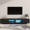 PAGED 2 Drawers TV Stand for TVs Up to 95 Inch,Console Table with Arched Cabinet Doors and Fluted Tempered Glass Doors for Bedroom,Living Room - 2 of 4