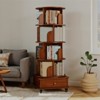 SKRAN Rotating Bookshelf with Drawer, 360 Display Tier Corner Bookshelf, Floor Standing Bookcase Storage Rack for Bedroom, Living Room - 2 of 4