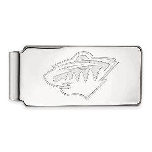 Black Bow Jewelry 14k White Gold Minnesota Wild NHL Money Clip - 1 of 3