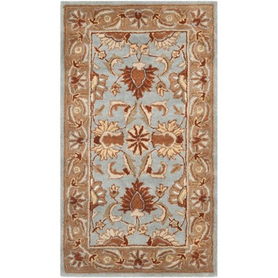 Blue and Beige Hand-Tufted Wool Area Rug, 2'3" x 4'