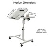 Small Standing Desk with Wheels, Adjustable Height, Mobile Sit Stand Desk, Rolling Computer Table for Home Office, Two-Tier Workstation - 2 of 4