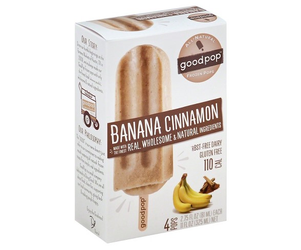 GoodPop Banana Cinnamon All-Natural Frozen Pop 4 Pack