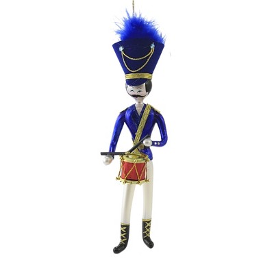 Italian Ornaments 8.0" Blue Soldier With Drum Ornament Musical Snare Italian  -  Tree Ornaments