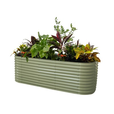 Vego Garden 10-in-1 Modular Rectangular Metal Outdoor Raised Garden Bed 48"x96"x32"