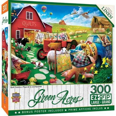 Masterpieces Green Acres Puzzles Collection Quilt Country 300 Piece Ez Grip Jigsaw Puzzle Target