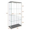 Modern Glass Display Cabinet with Glass Doors & LED Lights, 2-Door Showcase with Tempered Glass Shelves for Living Room-Cuddlewood - 4 of 4