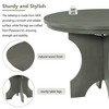 5-piece Rustic Charm Round Dining Set with 3 Upholstered Chairs and Curved Bench for Dining Room, Kitchen and Living room-ModernLuxe - 4 of 4