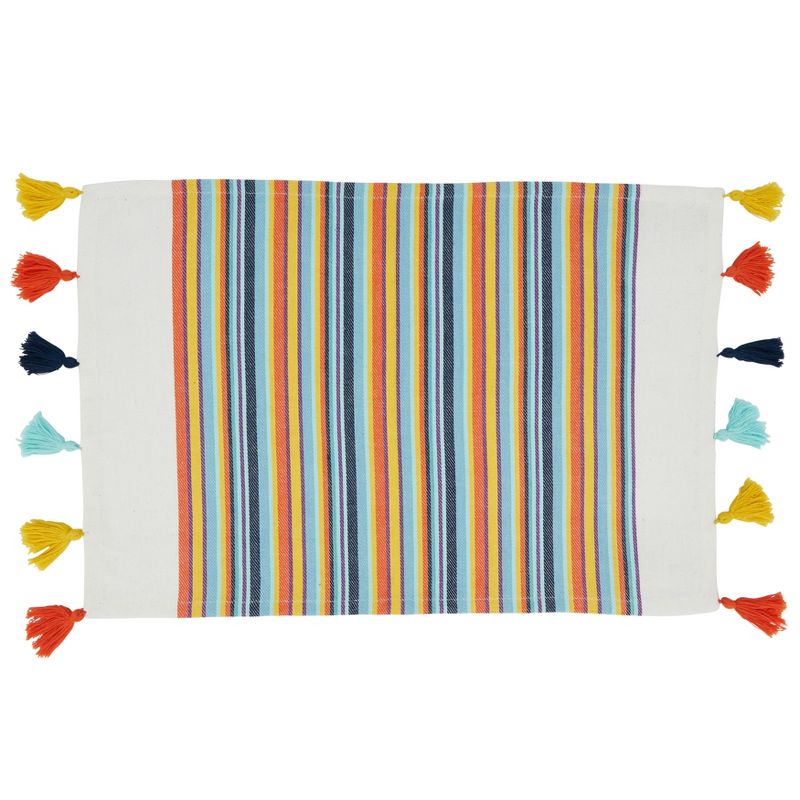 Saro Lifestyle Fiesta Stripe Placemat, 14"x20" Oblong, Multi (Set of 4), 1 of 7