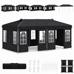 10x20 FT Portable Tent Gazebo/Reflective Strips Push-Button System Hook ...