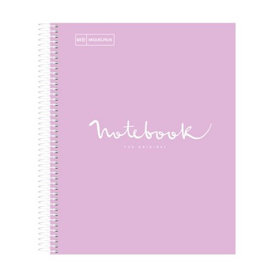 Miquel Rius Emotions 1 Subject Notebook, 80 Lined Sheets, Heavyweight Paper, 3 Hole Punched, Perforated, Laminated Board Cover