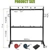 Acekool Folding Chair Rack Cart with Adjustable Height, PVC Locking Wheels, Cover Included, Heavy Duty Metal Frame, Holds up to 42 Chairs - 4 of 4