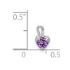 Black Bow Jewelry Feb Synthetic Amethyst 14k White Gold Heart Pendant Enhancer, 5mm - 4 of 4