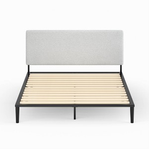 Full Parker Upholstered Headboard Light Gray - Zinus: Steel Frame, Foam Padding, Easy Attach - 1 of 4