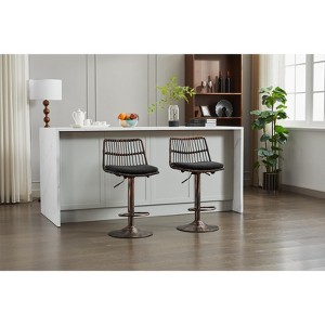 CIPACHO Set of 2 Rattan Bar Stool, 360 Swivel Bar Chair, Counter Height Chair with Footrest for Kitchen, Dining Room - 1 of 4