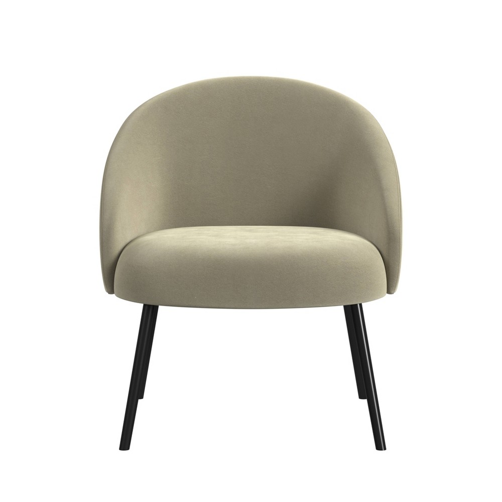 Photos - Sofa Modern Velvet Accent Chair Taupe - HomePop