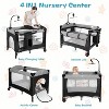 Kinder King 4-in-1 Portable Nursery Center and Bedside Crib with Bassinet, Changing Table, Storage Basket, Side Zipper & Travel Bag - 3 of 4