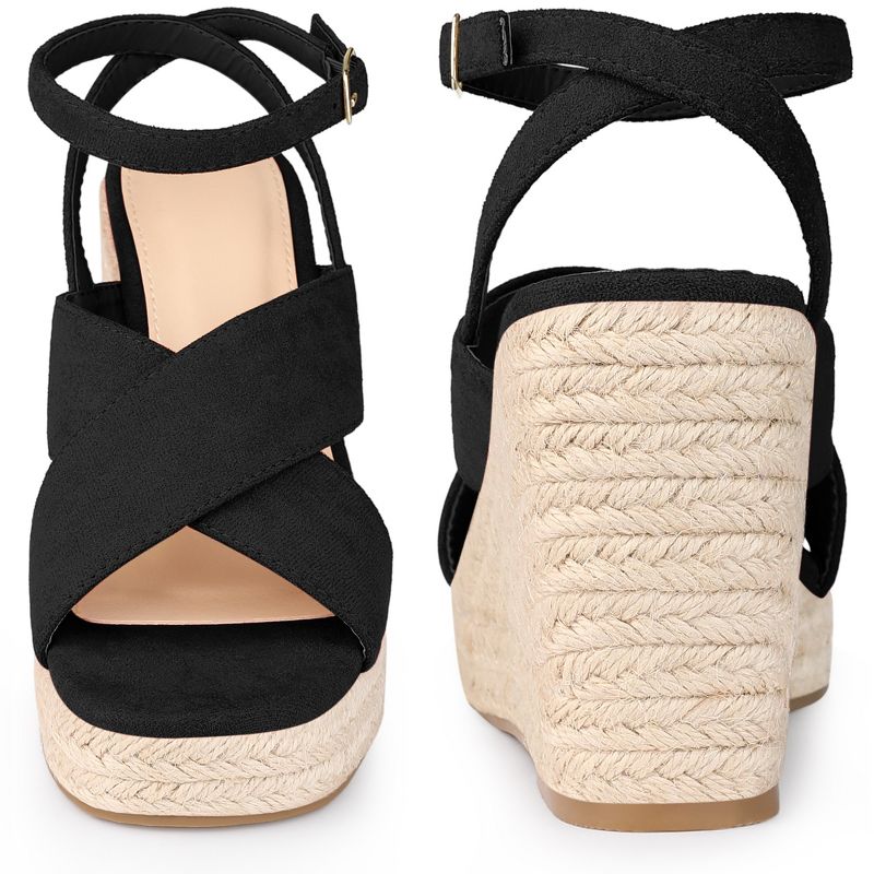 Perphy Women's Platform Slingback Cross Straps Espadrilles Wedges Sandals, 2 of 5