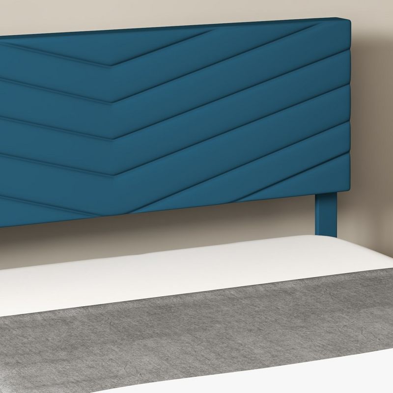 WhizMax Full Size Upholstered Bed Frame, Velvet Bed Frame Full with Adjustable Headboard, 2 of 6