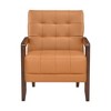 CAVINAS Leather Upholstered Accent Chair,Modern Arm Chairs with Solid Wood Arms and Legs for Bedroom,Reading Room - 2 of 4