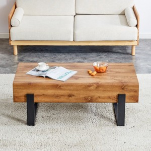 Minimalis Coffee Table With Metal Legs,Marble-Patterned Coffee Table,Coffee Table Unique,Coffee Table For Living Room -Maison Boucle - 1 of 4