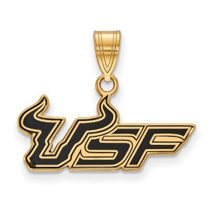 Black Bow Jewelry 14k Yellow Gold Plated Sterling Silver South Florida Bulls NCAA Medium Pendant - 1 of 3