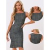 INSPIRE CHIC Women's Tweed Summer Sleeveless Elegant Plaid Bodycon Midi Dress - 2 of 4
