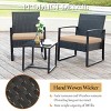 3-Piece Outdoor PE Wicker Patio Chair and Table Set with Washable Cushions for Balcony or Poolside-The Pop Home - 3 of 4