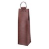 Viski Leather Wine Bag, Wine Gift Bag Faux Leather, Magnetic Closure, Stainless Steel Handle, Holds 1 Standard Wine Bottle, Brown, Set of 1 - 4 of 4