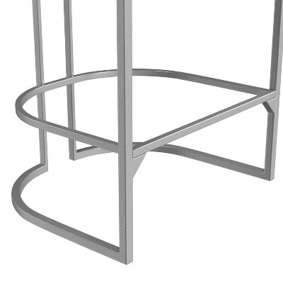 Cannonwood Black Faux Leather and Silver Metal Counter Height Stool