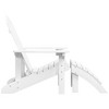 vidaXL Patio Adirondack Chair with Detachable Footstool, Weather-Resistant HDPE, Easy Maintenance, High Backrest, Wide Arms, Classic Design, White - 4 of 4