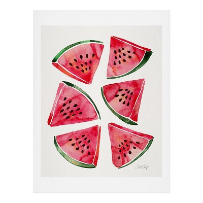 16" x 20" Cat Coquillette Watermelon Slices Wall Art Print Pink - society6