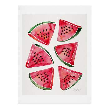 16" x 20" Cat Coquillette Watermelon Slices Wall Art Print Pink - society6