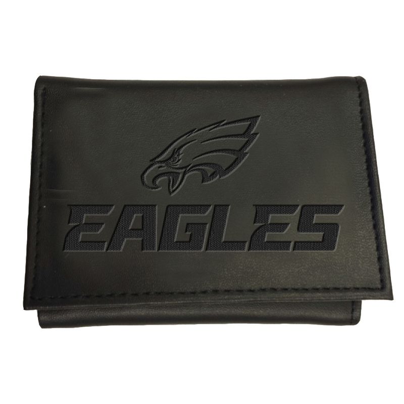 Evergreen NFL Philadelphia Eagles Black Leather Trifold Wallet Officially Licensed with Gift Box, 1 of 2