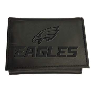 Evergreen NFL Philadelphia Eagles Black Leather Trifold Wallet Officially Licensed with Gift Box