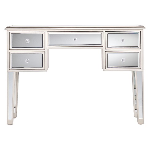 Tobias Mirrored Desk Console Table Silver Aiden Lane Target