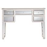 Tobias Mirrored Desk/Console Table - Silver - Aiden Lane