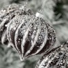 5.5"H  4"H & 4"H Sullivans Christmas Embellished Gold Ornament Set of 3  Black-White - 2 of 2