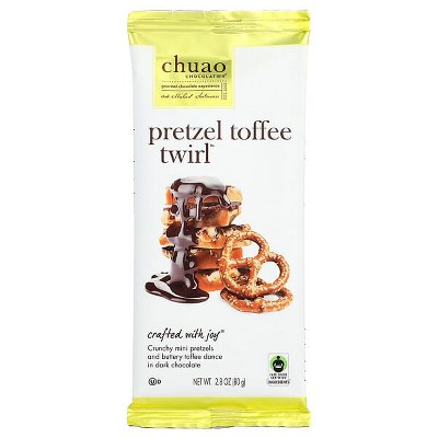 Chuao Chocolatier, Dark Chocolate Bar, Pretzel Toffee Twirl™, 2.8 oz