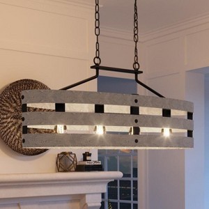 Urban Ambiance Luxury Modern Farmhouse Chandelier,  17"H x 38-1/2"W,  Charcoal Finish, UHP2476 - 1 of 4